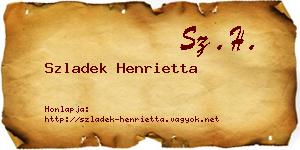 Szladek Henrietta névjegykártya