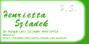 henrietta szladek business card